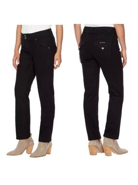 Hudson Slim Straight Leg Jeans in Black Size 8